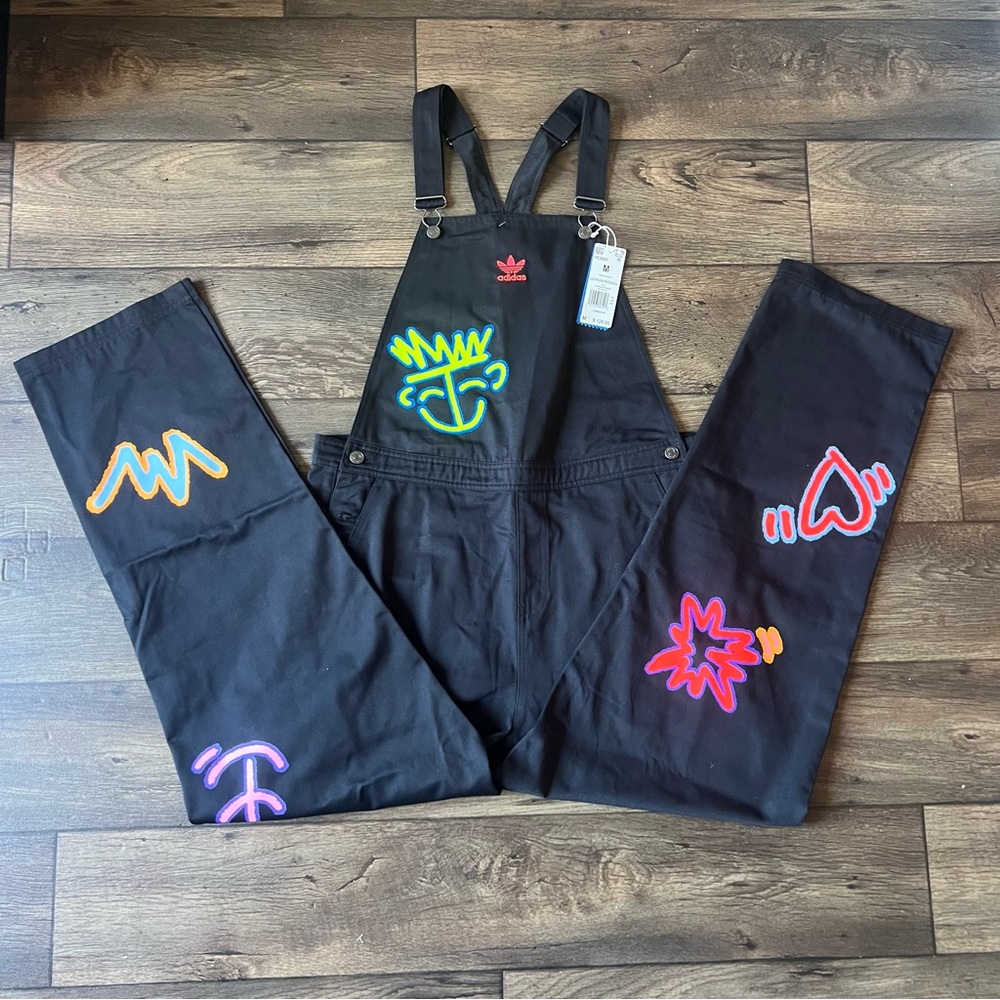 Adidas Unisex Love Unites Pride Overalls Black Size Medium NEW